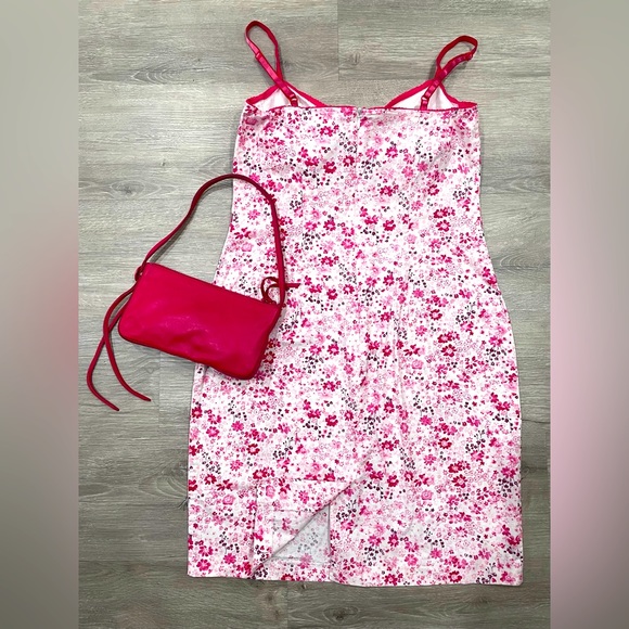 Set of two: Hugo Buscati Floral Dress sz 6 US & Vintage Gap 100% Leather Purse - Picture 2 of 8